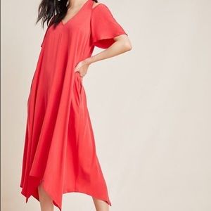 Anthropologie Maeve Red Midi Dress